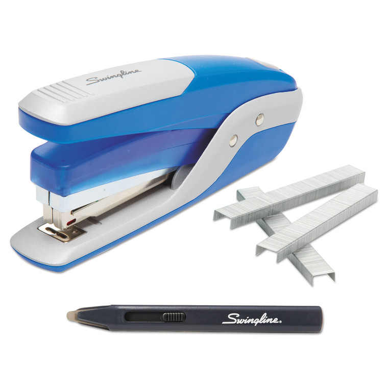 Quick Touch Stapler Value Pack, 28-Sheet Capacity, Blue/silver - SWI64584