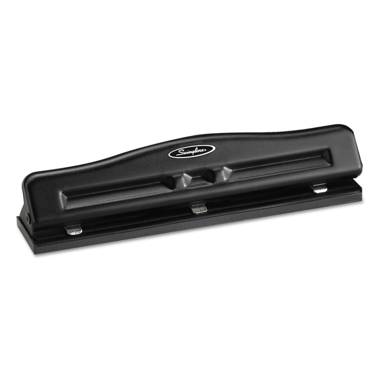 11-Sheet Commercial Adjustable Desktop Two- To Three-Hole Punch, 9/32" Holes, Black - SWI74020