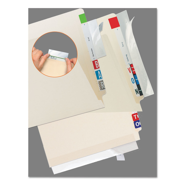 Self-Adhesive Label/file Folder Protector, Strip, 2 X 11, Clear, 100/pack - TAB68387