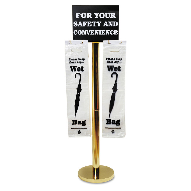 Wet Umbrella Bag Stand, 16w X 12d X 54.5h, Brass/black/white - TCO57029