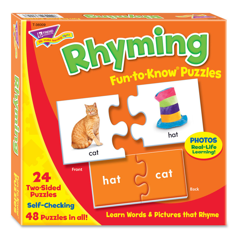 Fun To Know Puzzles, Ages 3 And Up, (24) 2-Sided Puzzles - TEPT36009