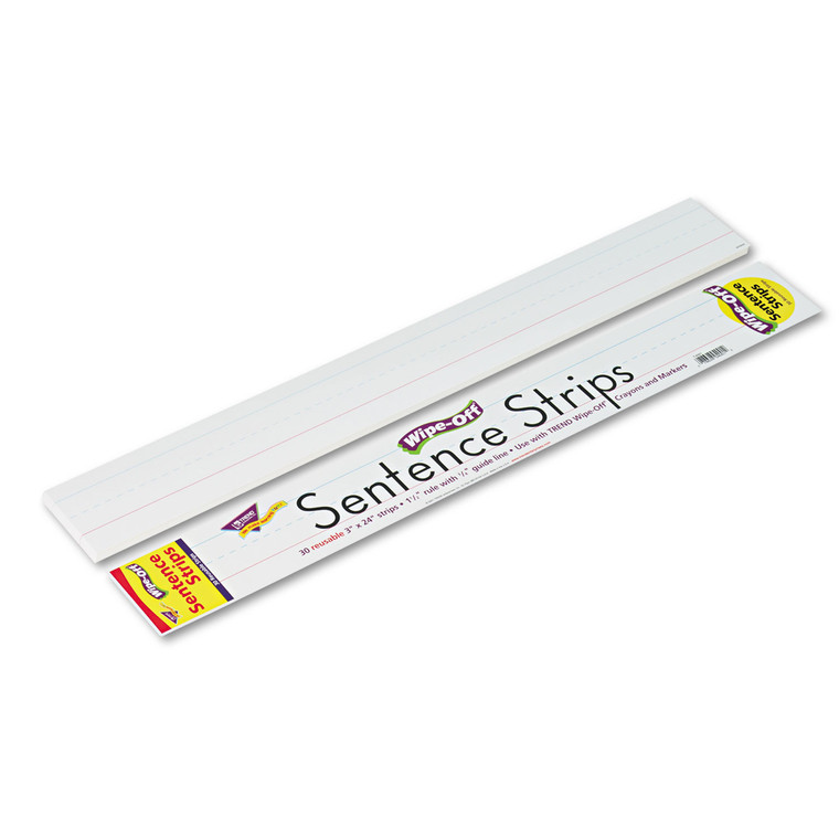 Wipe-Off Sentence Strips, 24 X 3, White, 30/pack - TEPT4001