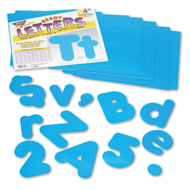 Ready Letters Casual Combo Set, Blue, 4"h, 182/set - TEPT79903