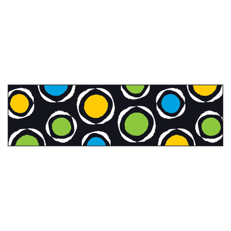 Bolder Borders, 2.75" X 35.75 Ft, Bold Strokes Circles, Assorted Colors - TEPT85143
