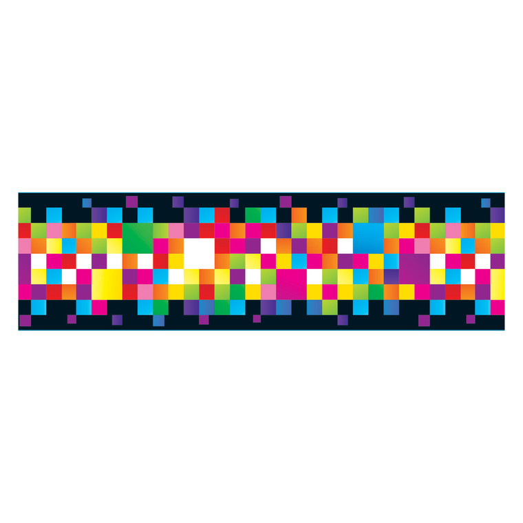 Bolder Borders, 2.75" X 35.75 Ft, Pixels, Assorted Colors - TEPT85342