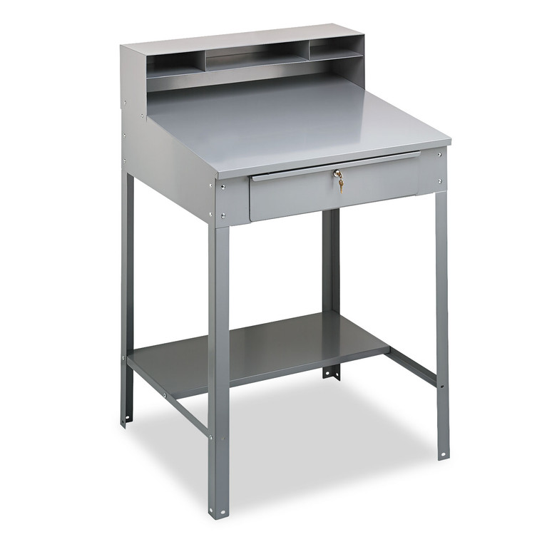 Open Steel Shop Desk, 34.5" X 29" X 53.75", Medium Gray - TNNSR57MG