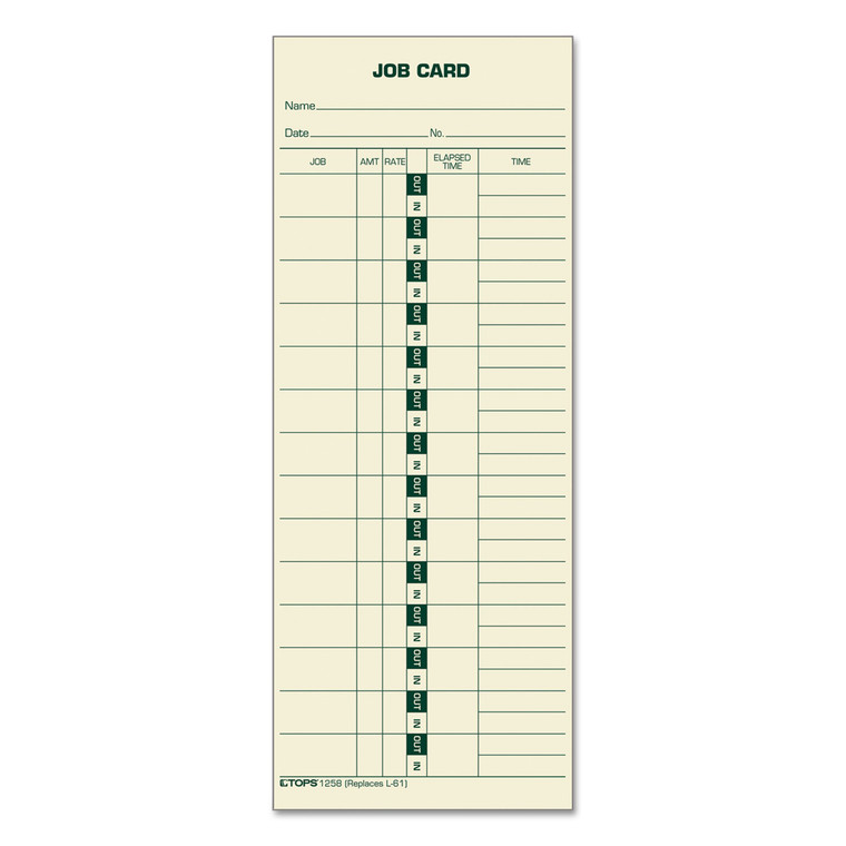 Manilla Job Cards, Replacement For 15-800622/l-61, One Side, 3.5 X 9, 500/box - TOP1258