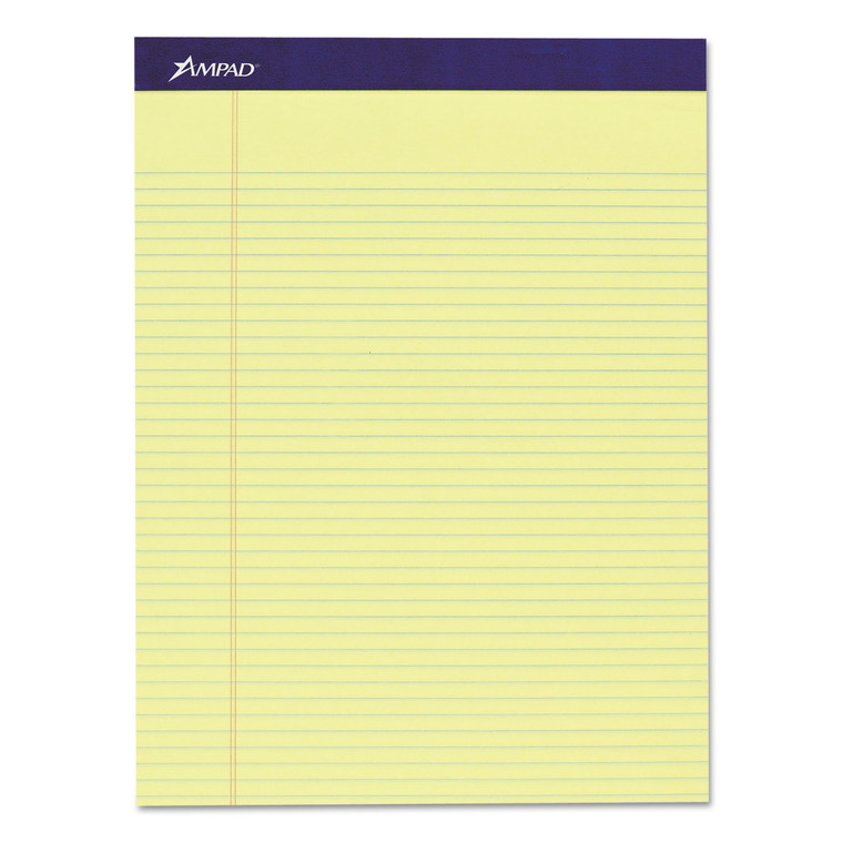 Legal Ruled Pads, Narrow Rule, 50 Canary-Yellow 8.5 X 11.75 Sheets, 4/pack - TOP20215