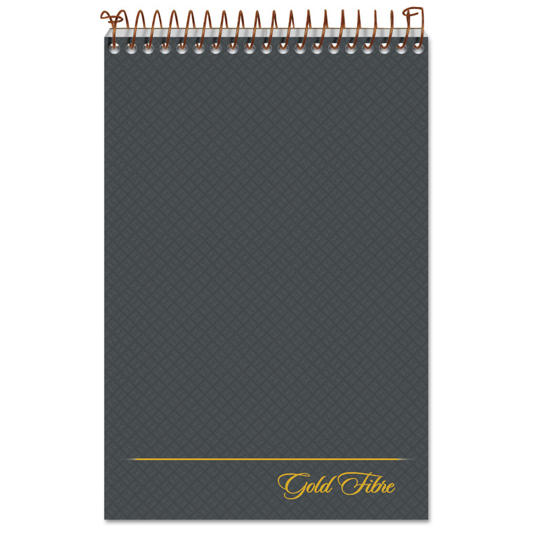 Gold Fibre Steno Pads, Gregg Rule, Designer Diamond Pattern Gray/gold Cover, 100 White 6 X 9 Sheets - TOP20808