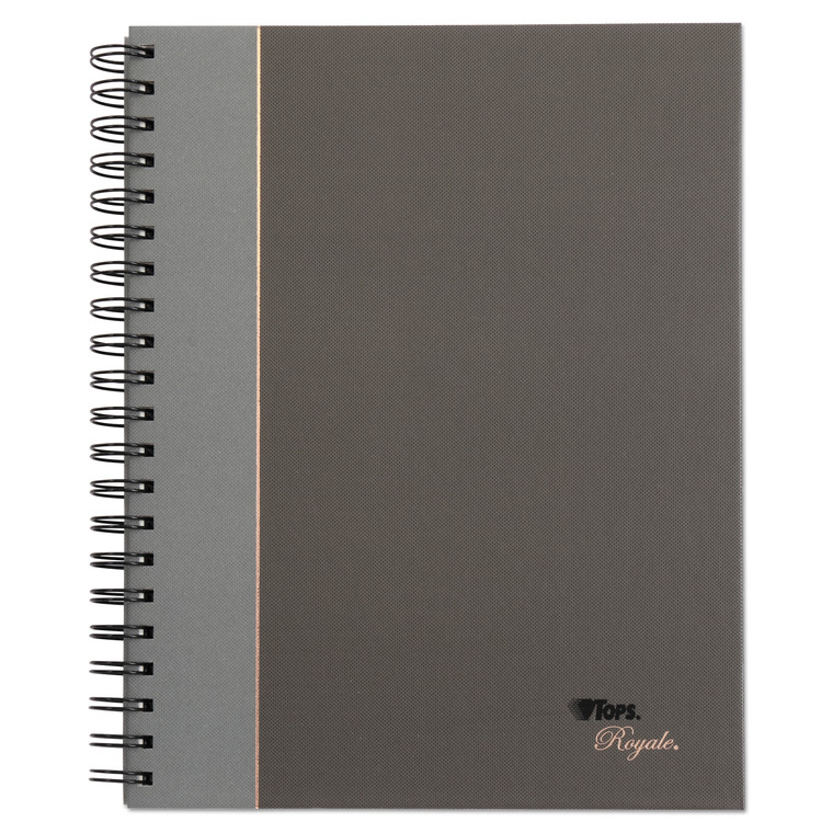 Royale Wirebound Business Notebooks, 1 Subject, Medium/college Rule, Black/gray Cover, 10.5 X 8, 96 Sheets - TOP25331