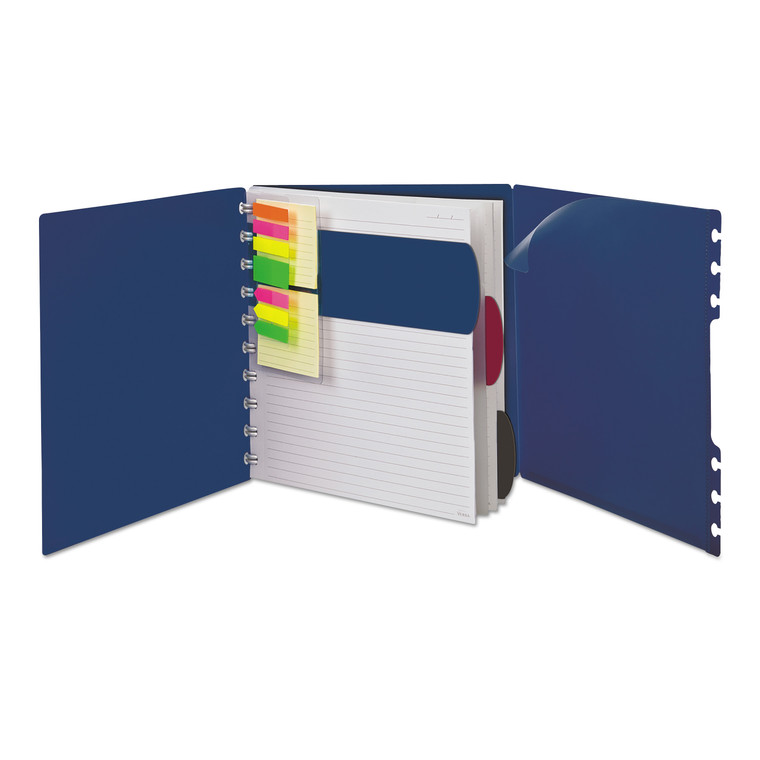 Versa Crossover Notebook, 3 Subject, Wide/legal Rule, Navy Cover, 11 X 8.5, 60 Sheets - TOP25634