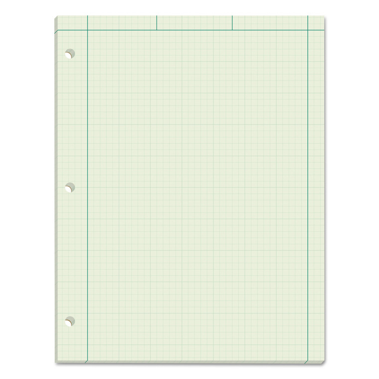 Engineering Computation Pads, Cross-Section Quad Rule (5 Sq/in, 1 Sq/in), Black/green Cover, 100 Green-Tint 8.5 X 11 Sheets - TOP35510
