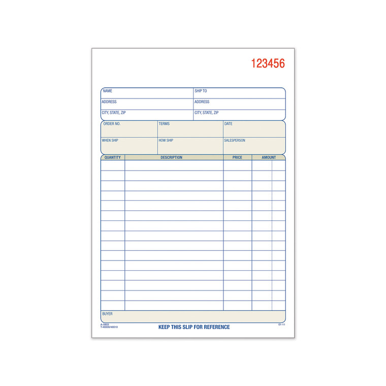 Sales Order Book, Two-Part Carbonless, 5.56 X 7.94, 1/page, 50 Forms - TOP46500