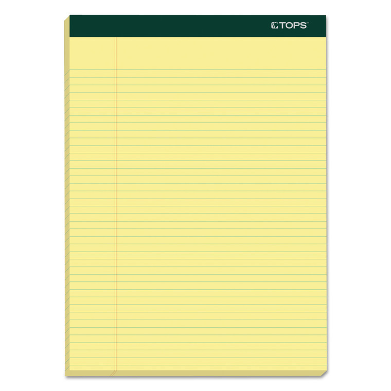 Double Docket Ruled Pads, Narrow Rule, 100 Canary-Yellow 8.5 X 11.75 Sheets, 6/pack - TOP63376