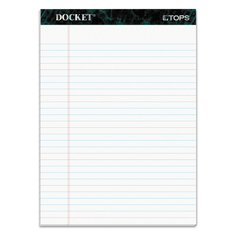 Docket Ruled Perforated Pads, Wide/legal Rule, 50 White 8.5 X 11.75 Sheets, 6/pack - TOP63416