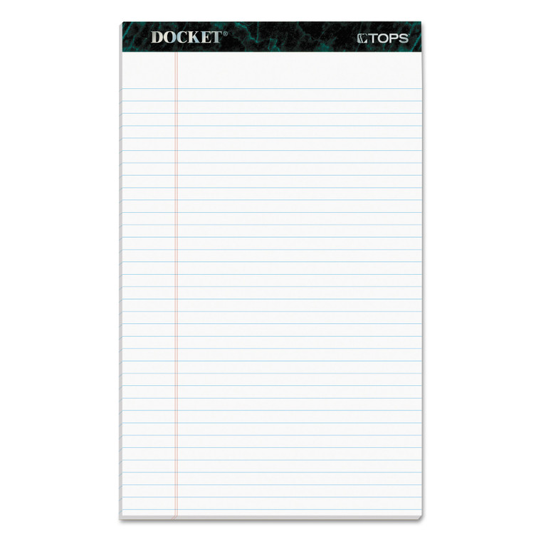 Docket Ruled Perforated Pads, Wide/legal Rule, 50 White 8.5 X 14 Sheets, 12/pack - TOP63590