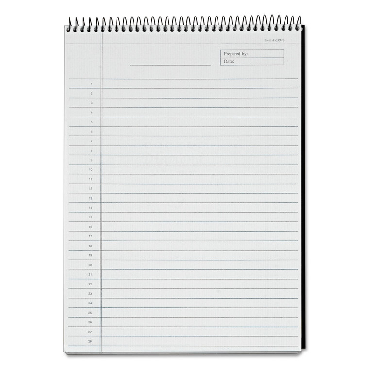 Docket Diamond Top-Wire Ruled Planning Pad, Wide/legal Rule, Black Cover, 60 White 8.5 X 11.75 Sheets - TOP63978