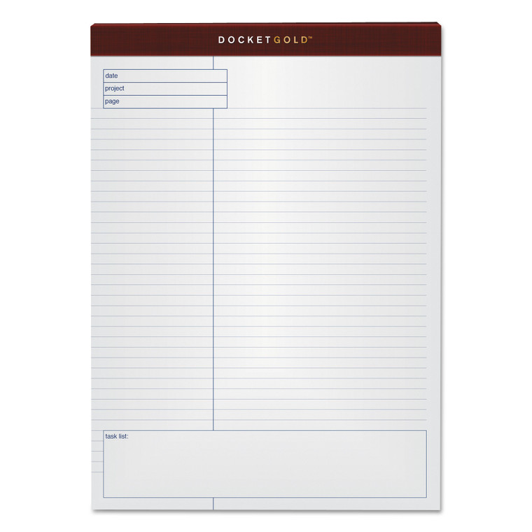 Docket Gold Planning Pads, Project-Management Format, Quadrille Rule (4 Sq/in), 40 White 8.5 X 11.75 Sheets, 4/pack - TOP77102