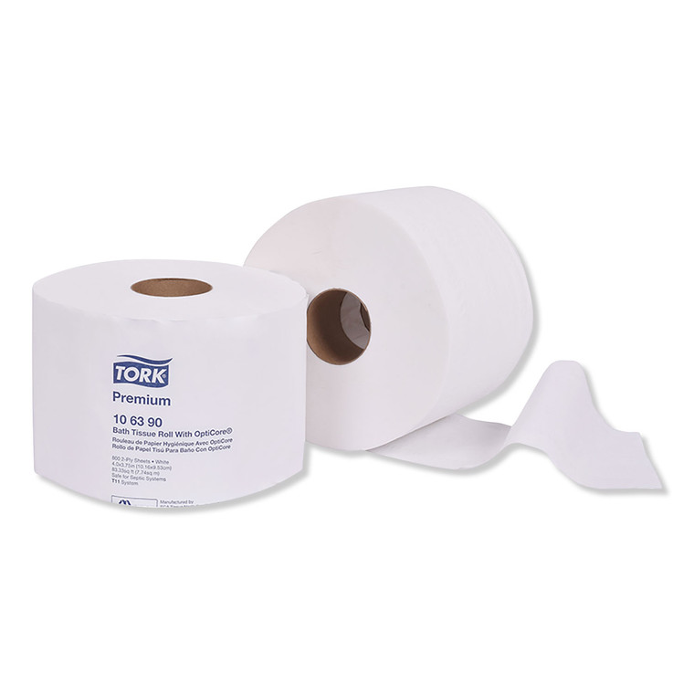Premium Bath Tissue Roll With Opticore, Septic Safe, 2-Ply, White, 800 Sheets/roll, 36/carton - TRK106390