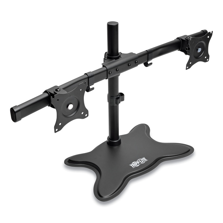 Dual Desktop Monitor Stand, For 13" To 27" Monitors, 31.69" X 10" X 18.11", Black, Supports 26 Lb - TRPDDR1327SDD