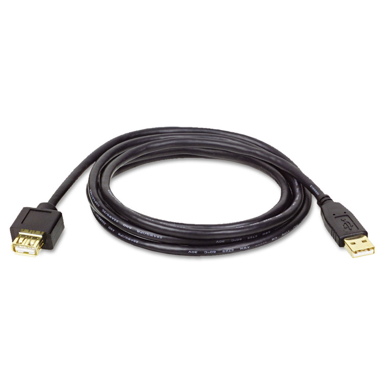 Usb 2.0 A Extension Cable (m/f), 10 Ft., Black - TRPU024010