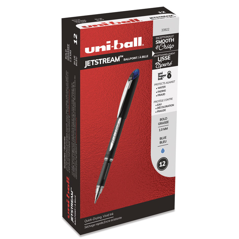 Jetstream Stick Ballpoint Pen, Bold 1 Mm, Blue Ink, Black Barrel - UBC33922