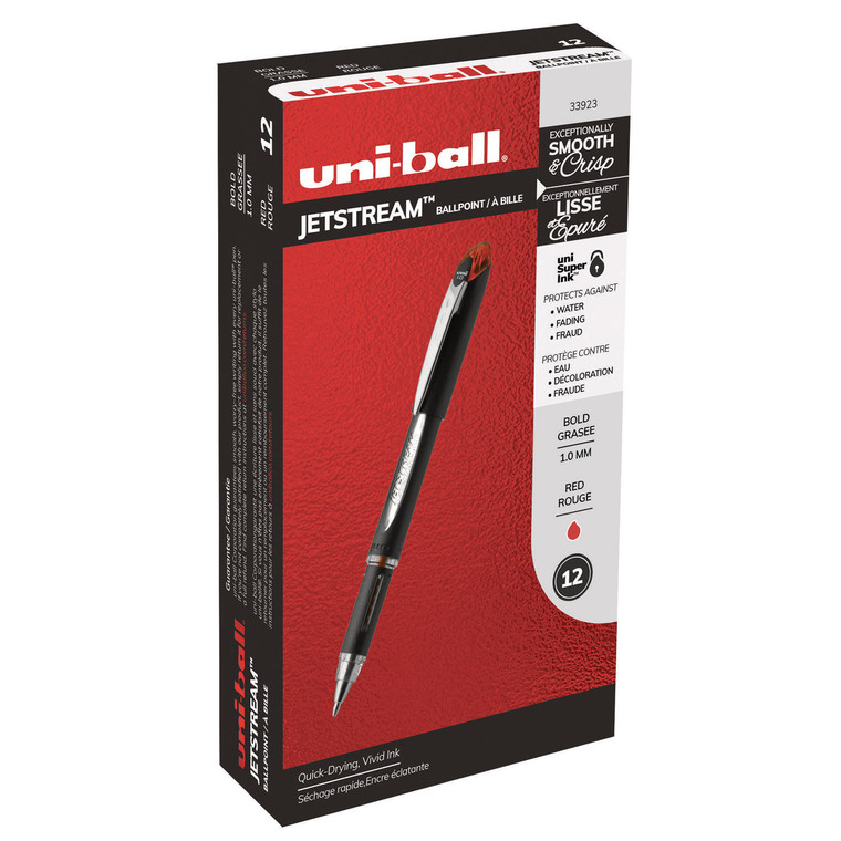 Jetstream Ballpoint Pen, Stick, Bold 1 Mm, Red Ink, Black Barrel - UBC33923