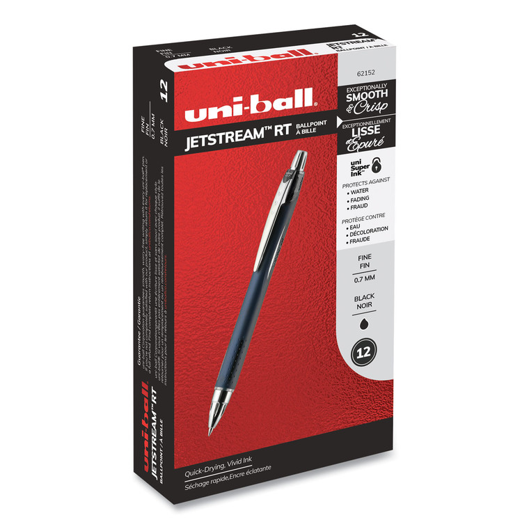 Jetstream Retractable Ballpoint Pen, Fine 0.7 Mm, Black Ink, Blue Barrel - UBC62152