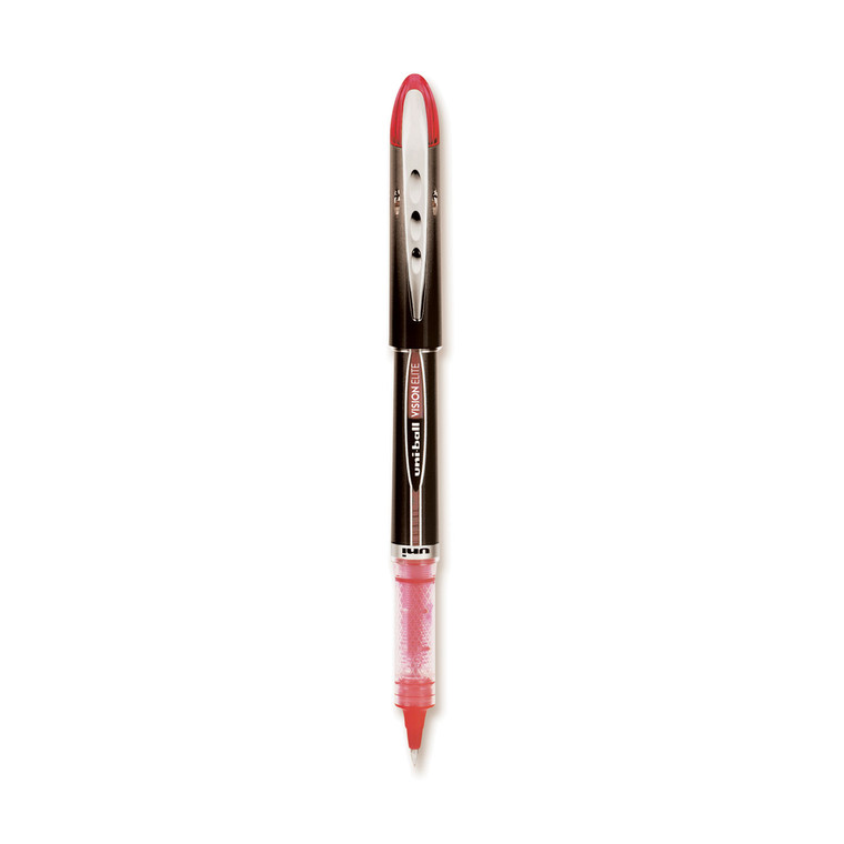 Vision Elite Roller Ball Pen, Stick, Extra-Fine 0.5 Mm, Red Ink, Black/red Barrel - UBC69022
