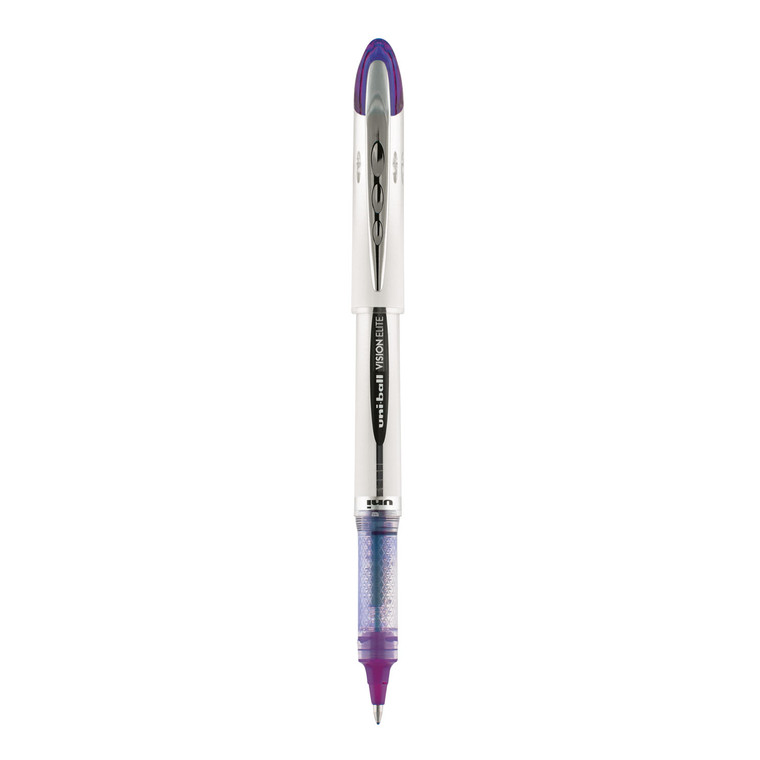 Vision Elite Roller Ball Pen, Stick, Bold 0.8 Mm, Purple Ink, White/purple Barrel - UBC69025