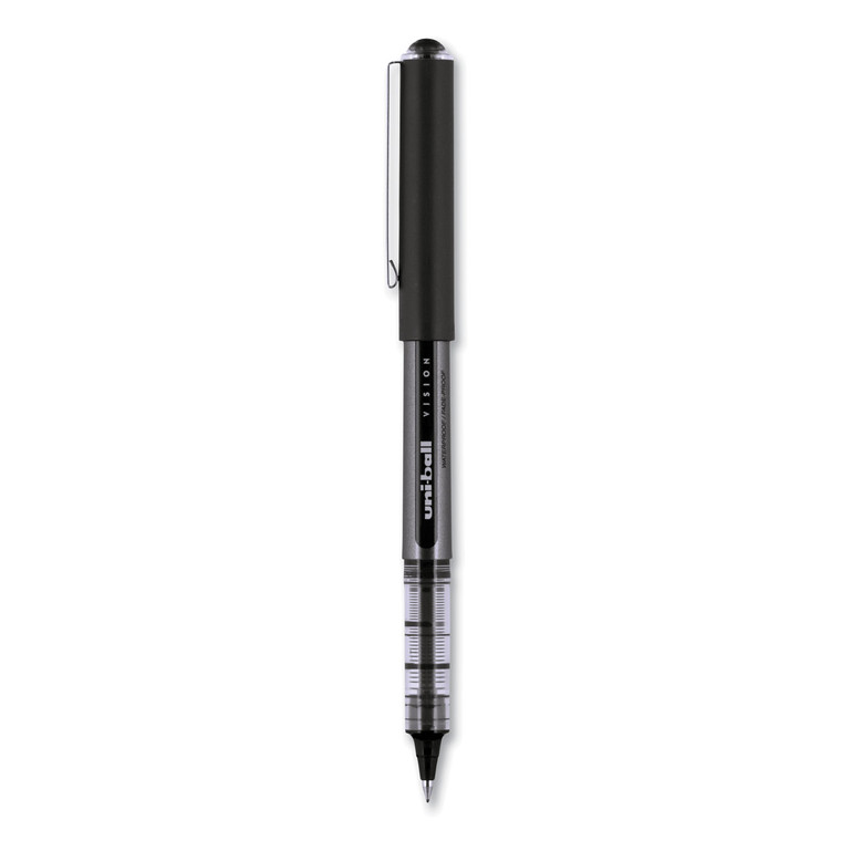 Vision Roller Ball Pen, Stick, Bold 1 Mm, Black Ink, Black Barrel, Dozen - UBC70128