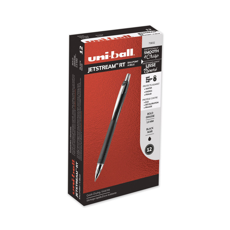 Jetstream Retractable Ballpoint Pen, Bold 1 Mm, Black Ink, Black Barrel - UBC73832