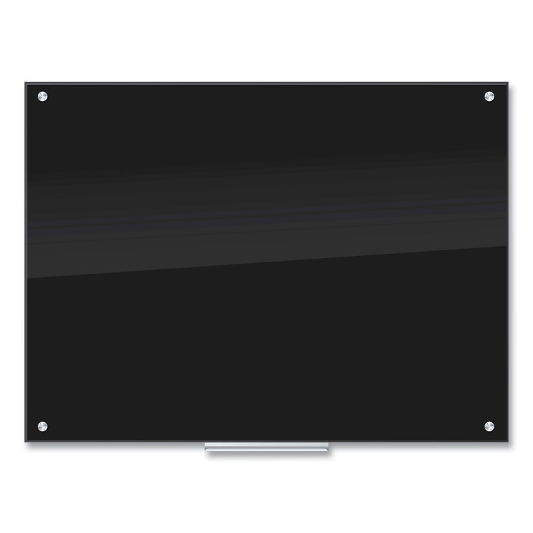 Glass Dry Erase Board, 48 X 36, Black Surface - UBR171U0001