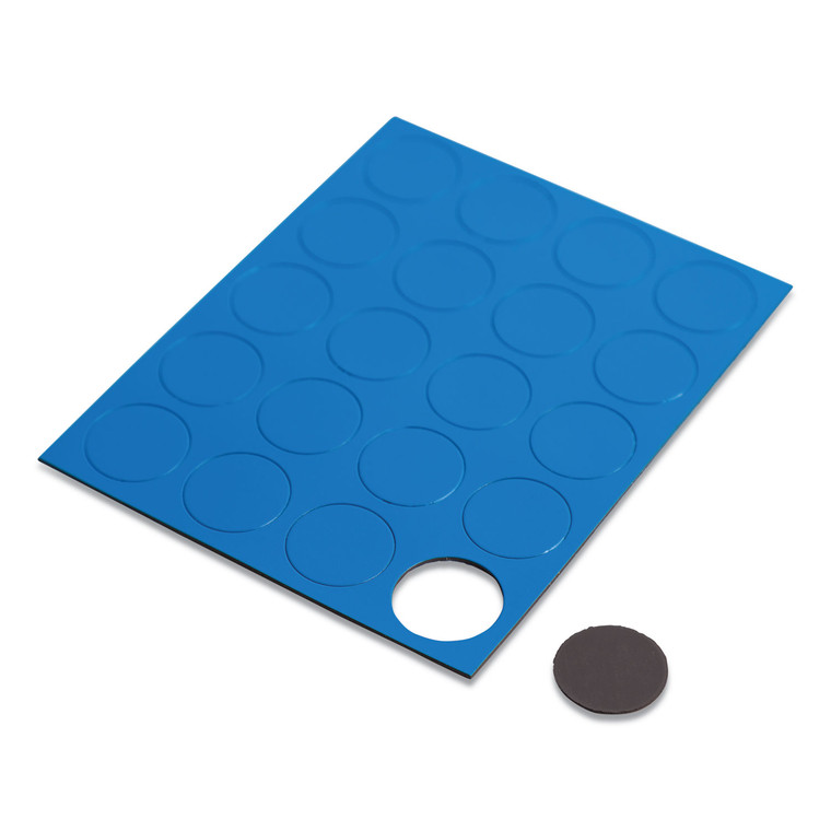 Heavy-Duty Board Magnets, Circles, Blue, 0.75", 24/pack - UBRFM1601