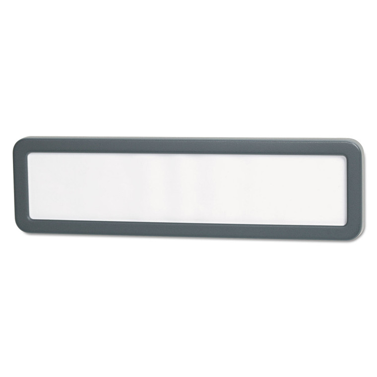 Recycled Cubicle Nameplate With Rounded Corners, 9 X 2 1/2, Charcoal - UNV08223