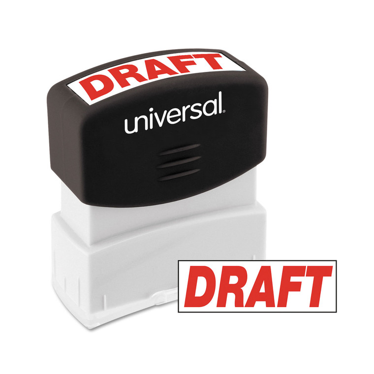 Message Stamp, Draft, Pre-Inked One-Color, Red - UNV10049