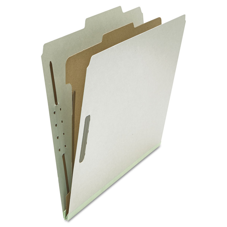 Four-Section Pressboard Classification Folders, 1 Divider, Letter Size, Gray, 10/box - UNV10252