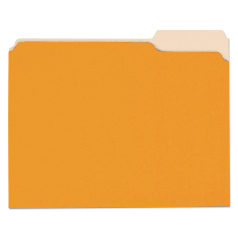 Deluxe Colored Top Tab File Folders, 1/3-Cut Tabs, Letter Size, Orange/light Orange, 100/box - UNV10507