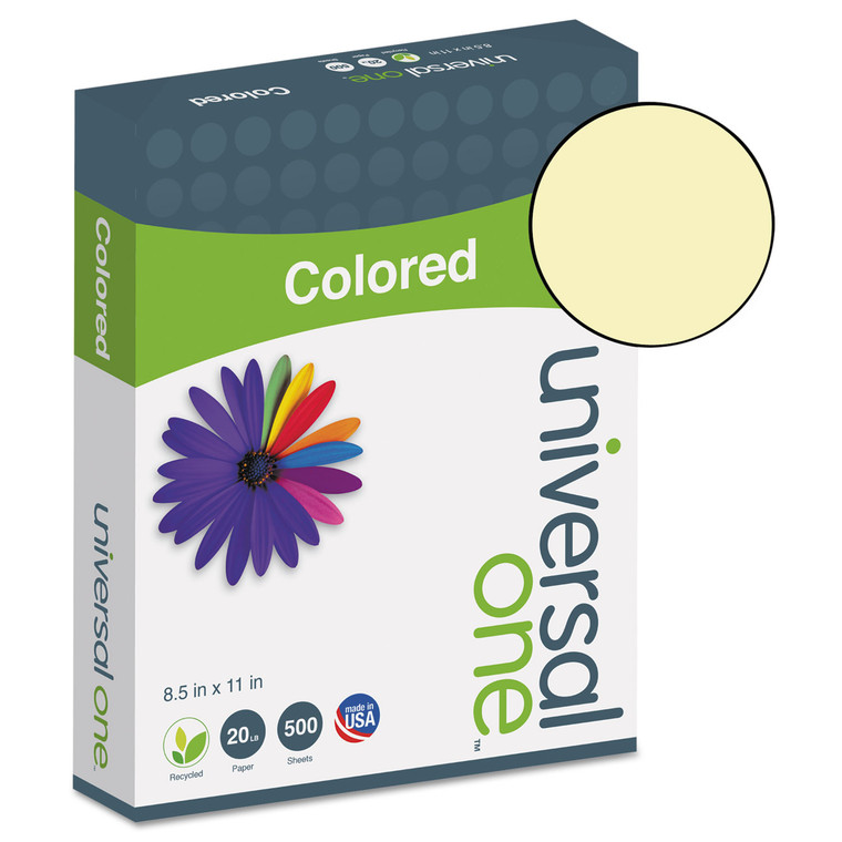 Deluxe Colored Paper, 20lb, 8.5 X 11, Canary, 500/ream - UNV11201