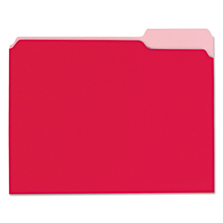 Interior File Folders, 1/3-Cut Tabs, Letter Size, Red, 100/box - UNV12303