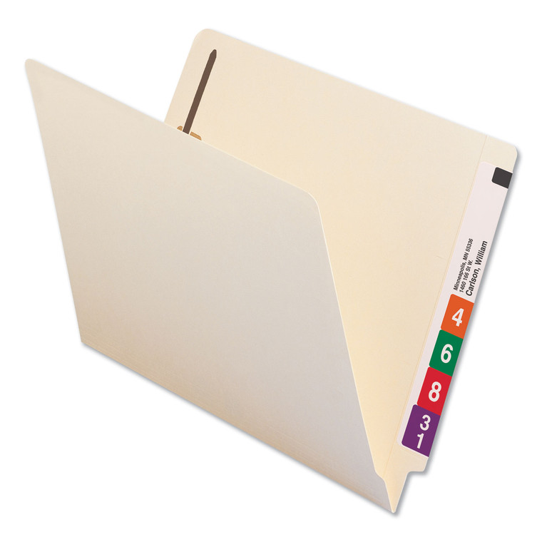 Reinforced End Tab File Folders With Two Fasteners, Straight Tab, Letter Size, Manila, 50/box - UNV13120