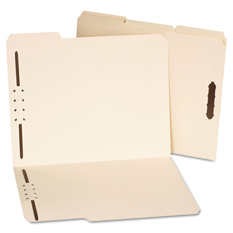 Deluxe Reinforced Top Tab Folders With Two Fasteners, 1/3-Cut Tabs, Letter Size, Manila, 50/box - UNV13420