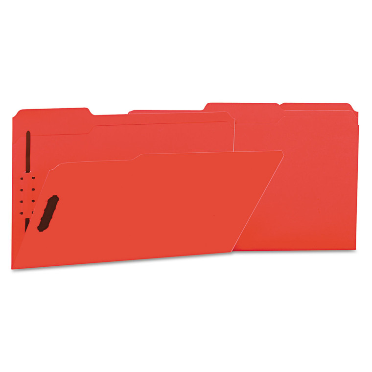 Deluxe Reinforced Top Tab Folders With Two Fasteners, 1/3-Cut Tabs, Legal Size, Red, 50/box - UNV13527