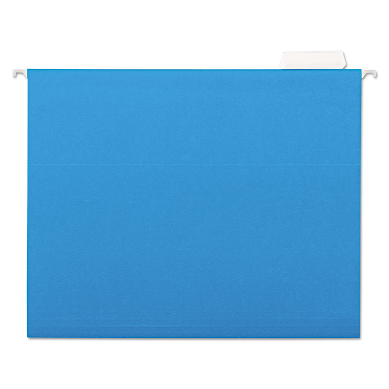 Deluxe Bright Color Hanging File Folders, Letter Size, 1/5-Cut Tab, Blue, 25/box - UNV14116