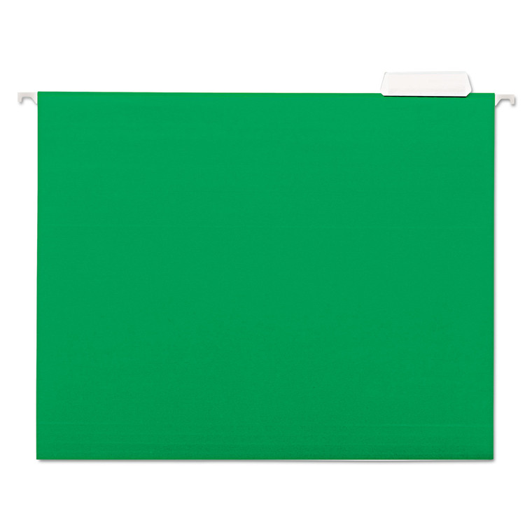 Deluxe Bright Color Hanging File Folders, Letter Size, 1/5-Cut Tab, Bright Green, 25/box - UNV14117