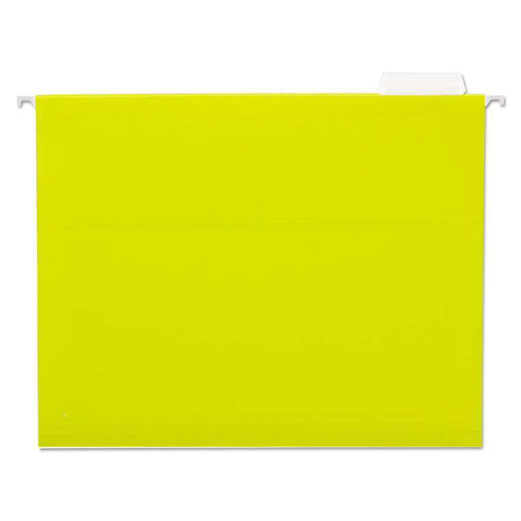 Deluxe Bright Color Hanging File Folders, Letter Size, 1/5-Cut Tab, Yellow, 25/box - UNV14119