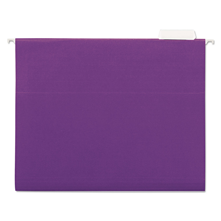 Deluxe Bright Color Hanging File Folders, Letter Size, 1/5-Cut Tab, Violet, 25/box - UNV14120