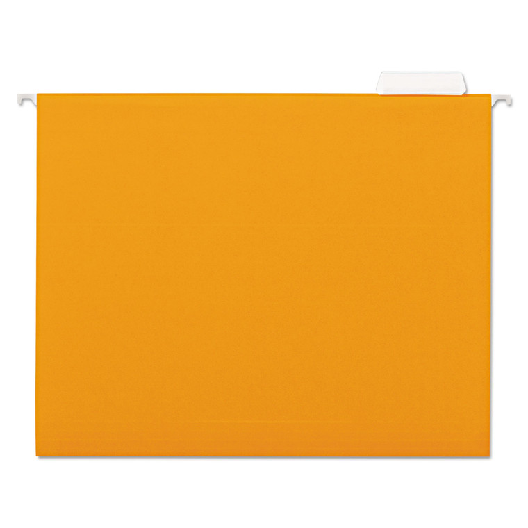 Deluxe Bright Color Hanging File Folders, Letter Size, 1/5-Cut Tab, Orange, 25/box - UNV14122