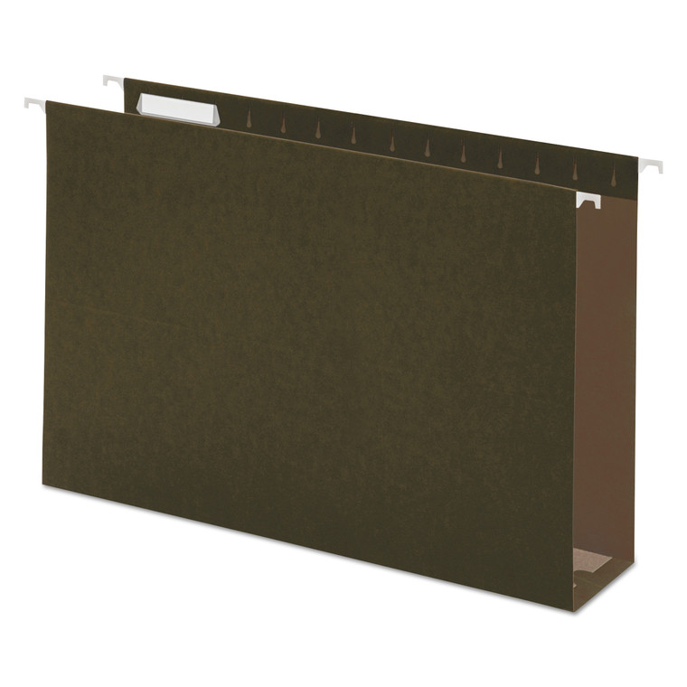 Box Bottom Hanging File Folders, Legal Size, 1/5-Cut Tab, Standard Green, 25/box - UNV14153