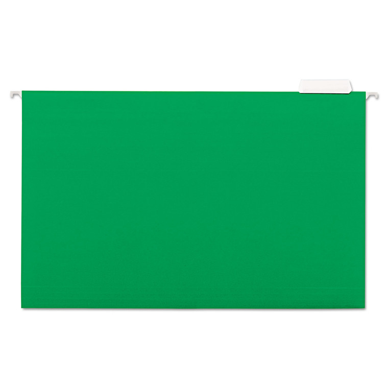 Deluxe Bright Color Hanging File Folders, Legal Size, 1/5-Cut Tab, Bright Green, 25/box - UNV14217